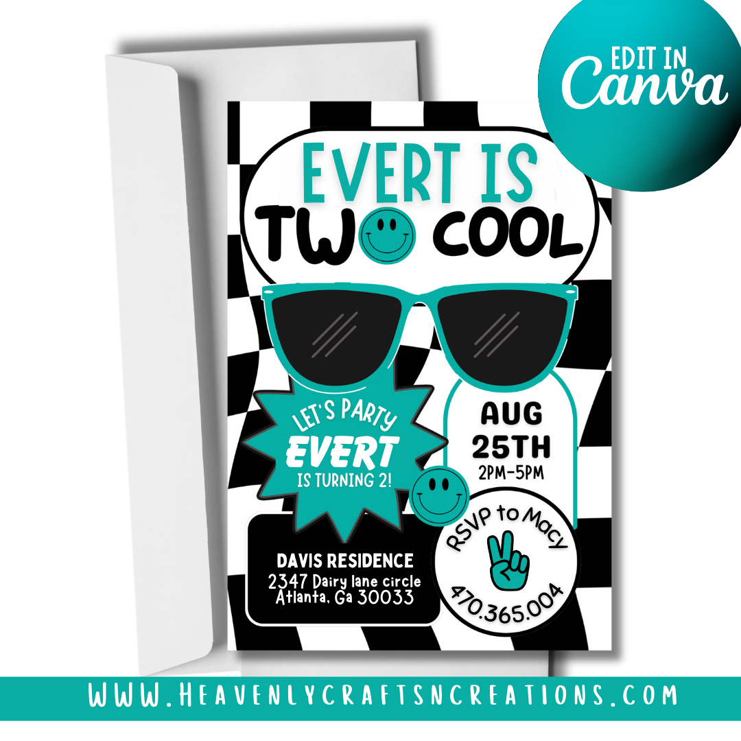 Two Cool Party Invitation Template